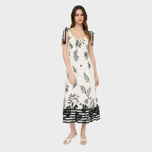 August Sky Women’s Tropical Print Midi Dress - 1 of 4