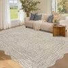 Modern Solid Scalloped Rugs for Living Room, Washable Non Slip Ultra Thin Soft Bedroom Rugs, Indoor Low Pile Large Carpet for Nursery Room - 2 of 4