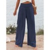Women Palazzo Pants Summer Boho Wide Leg High Waist Casual Lounge Pant Beach Travel Vacation Outfits - 2 of 4