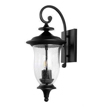 Dowell Outdoor Wall Sconce Lights (Set of 2) - Black - Safavieh.