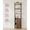 6-Tier Bookshelf, Tall Bookcase with Door, Steel Frame, Adjustable Shelves, 9.4 x 15.7 x 62.8 Inches, Living Room Bedroom - 2 of 4