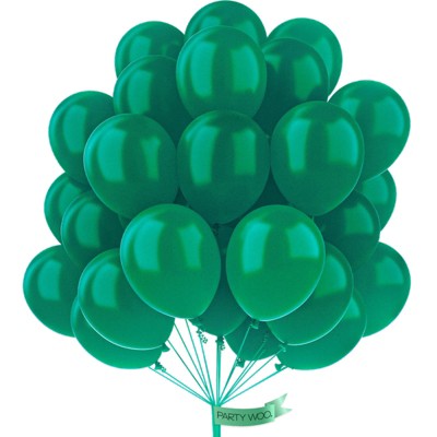 PartyWoo Balloons Dark Green Pearl Hunter Emerald Forest 12 Inch 50 pcs