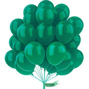 PartyWoo Balloons Dark Green Pearl Hunter Emerald Forest 12 Inch 50 pcs - 1 of 4