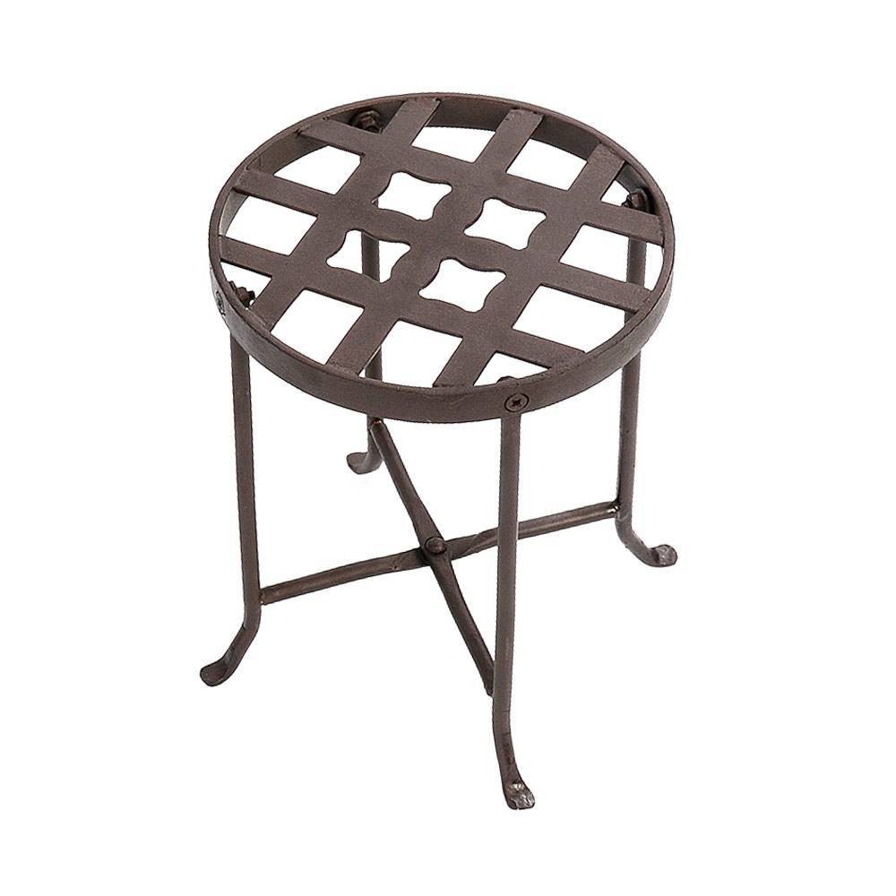 Photos - Flower Pot Small Round Iron Table Flowers Plant Stand - ACHLA Designs: Contemporary Freestanding Outdoor Holder, No Assembly Required