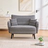 Okak Modern Color Mixing Boucle Single Sofa Chair with Armrests & Pillows,Deep-Seated Storage Sofa Couch for Bedroom,Apartments - 2 of 4