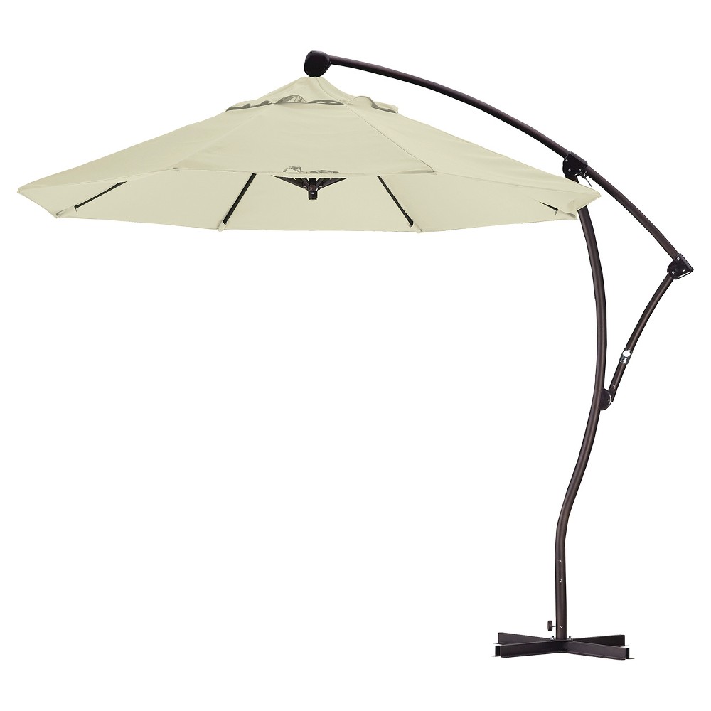 9' Aluminum Crank Lift Patio Umbrella - Canvas