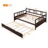 Full Size Daybed Bed with Pull-Out Trundle and Guard Rails, Solid Pine Wood Sofa Bed for Guest or Kids Room-Baofuwish - 4 of 4