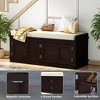 Storage bench w/4 Doors and Adjustable Shelves,ShoeBench w/Removable Cushion & Seating for Entryway Living Room Hallway Bedroom - 4 of 4
