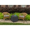 Casual Cushion Stripe Sunbrella Fabric 1-Piece Indoor/Outdoor Wicker Seat Pad Cushion, 19.5"W x 19.5"L - 2 of 4