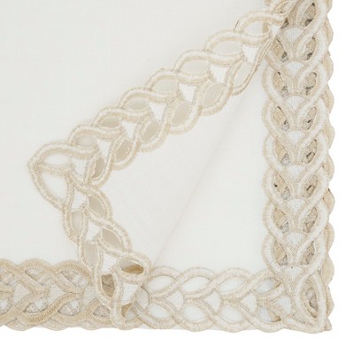 Gold Braided Bliss Border Polyester Table Runner, 16"x72"