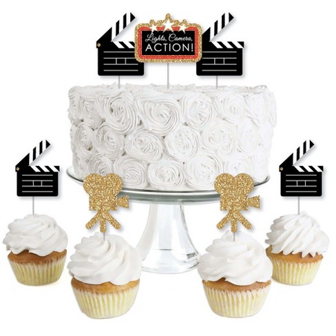 Personalized Movie Clapperboard Cupcake Toppers. Hollywood Party Decor.  Movie Night. Movie Theme. Hollywood Theme. 