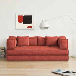 78.8 Inch Modular Sofa, Convertible Floor Sofa Bed with Pillow Arms, Multi-Shape Design Sofa Bed with Corduroy Removable Covers-Coolbibila - 1 of 4