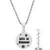 Steeltime 24" stainless steel "Life is Blessed" flower power pendadnt necklace. - 3 of 4