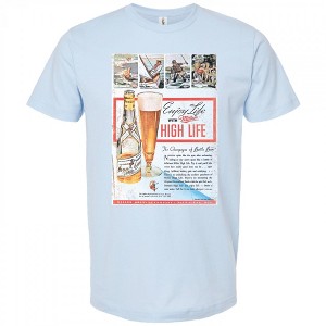 Mens Miller High Life Enjoy Life Vintage Art Blue Colorway T-Shirt - 1 of 2