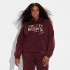 Women's Pretty Brown Ting Fleece Graphic Hooded Sweatshirt - Brown - 2 of 3