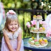 Darware 3-Tiered Cake Pop / Cupcake Stand; White Wooden Dessert Display for Parties and Special Events - 4 of 4
