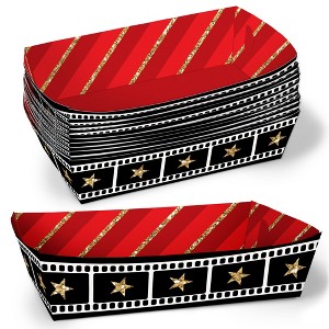 Big Dot of Happiness Red Carpet Paper Food Trays, Disposable Double-Sided Paper Food Holders for Nachos, Hot Dogs, French Fries - 12 Ct - 1 of 4
