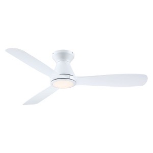 Parrot Uncle 52" Modern White Integrated LED Ceiling Fan Flush Mount Ceiling Fan - 1 of 4