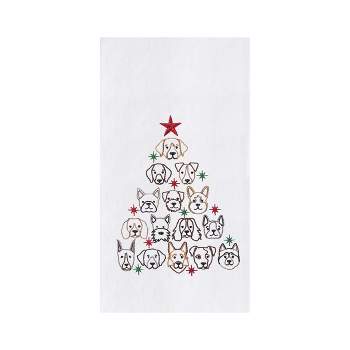 Holiday Cat Tree Hand Towel, Black