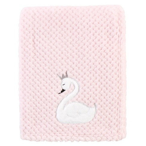 Hudson Baby Infant Girl Plush Waffle Blanket Swan One Size Target