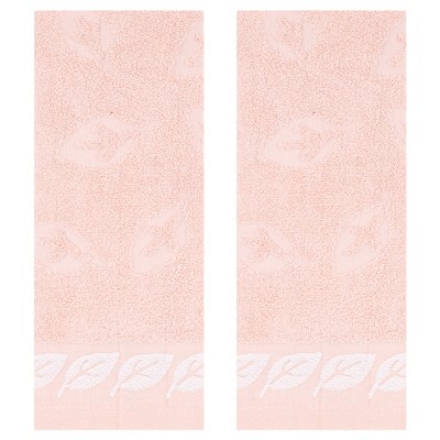 REGALWOVEN Leaves Pattern Bathroom Soft Absorbent Face Kitchen Hotel and Spa Decorative Hand Towel 13" x 29"