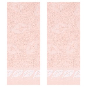 REGALWOVEN Leaves Pattern Bathroom Soft Absorbent Face Kitchen Hotel and Spa Decorative Hand Towel 13" x 29" - 1 of 4