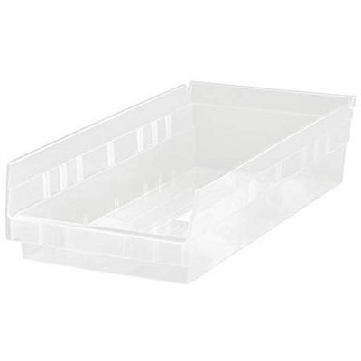 Quantum Storage Systems Economy Shelf Bin, Nesting, 17-7/8"W X 6-5/8"D X 4"H, (7) Divider Slots, Rear Hanglock