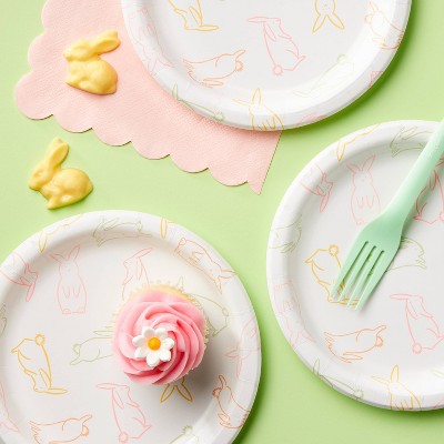 6.75&#34; 10ct Easter Bunny Snack Plates - Spritz&#8482;