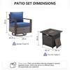Gymojoy 5 Pieces Outdoor 30 Inch Fire Pit Table 50000 BTU Gas Firepit Table with Swivel Chairs Set - 2 of 4