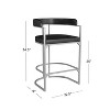 Hillsdale Furniture Cannonwood Half Moon Shape Metal Upholstered Back Counter Height Barstool Silver: Faux Leather, Fixed Height 26" - 3 of 4