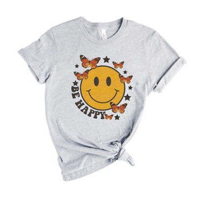 Simply Sage Market Women's Be Happy Butterflies Short Sleeve Graphic Tee