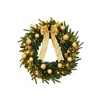 Angel Sar 24in Battery Powered Christmas Wreath with Remote, Pre-lit Artificial Wreath with 50 Warm LEDs & Ornaments, Cordless Door Wall Decor - 4 of 4