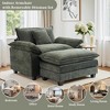 Busaurus Oversized Chenille Accent Chair with Ottoman - 2 of 4