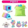 Large Macaron Color Magnetic Blocks Scattered Pieces Changeable Building Blocks With Storage Bag Children's Educational Magnetic - 3 of 4
