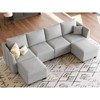 Belffin Modular Sectional Sofa Chenille U Shaped Couch with Double Chaise for Living Room, Light Grey - 3 of 4
