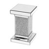 VYNXARIA 11.8" Silver Square Mirrored End Table, Modern Side Table with Crushed Diamond for Living Room - 4 of 4