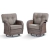 Belord Swivel Patio Chairs Set of 2, Wide Backrest Outdoor Swivel Glider Rocking Chairs with All Weather Brown Wicker with Comfort Thick Cushion - 4 of 4