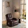 Manual Recliner Chair, Wide 22" Seat Width Leather Recliner w/Comfortable Arms and Cup Holders for Living Room CF8011 - 3 of 4