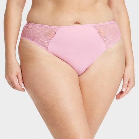 Women's Lace Trim Cheeky Underwear - Auden™ Pink 1x : Target