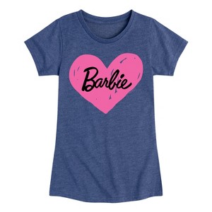 Girls' - Barbie - Hand Painted Heart Fitted Short Sleeve Graphic T-Shirt - 1 of 4