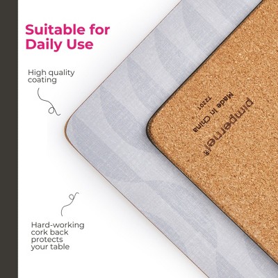 Eclipse Gray Cork-Backed Board Placemats, Set of 4