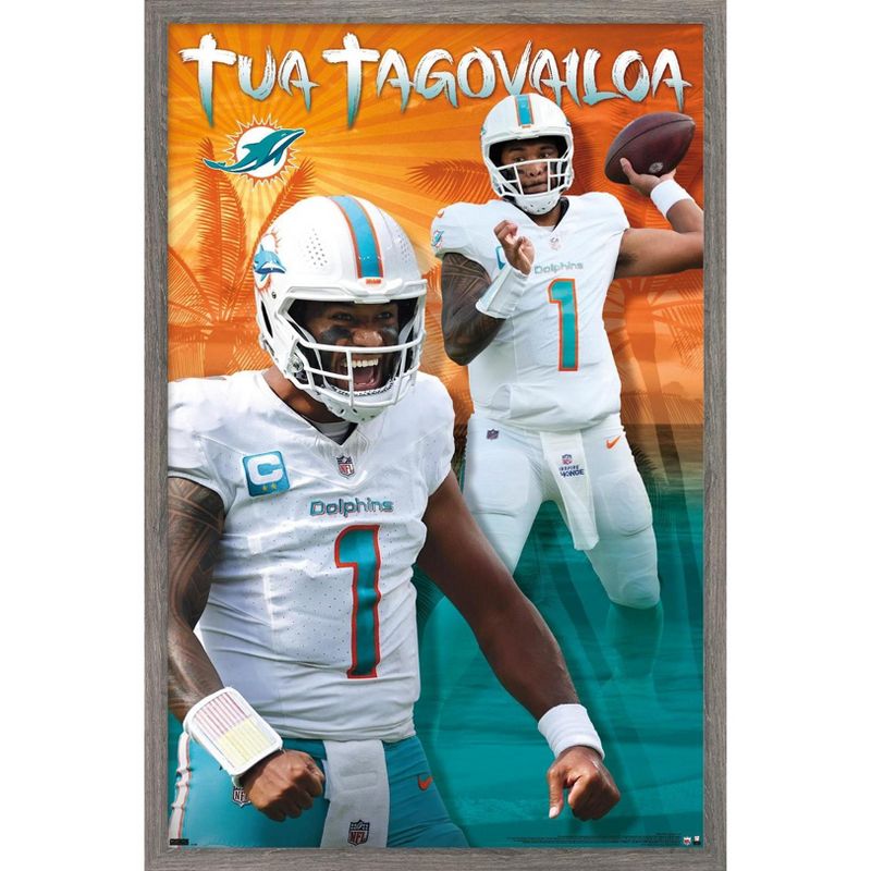 Trends International NFL Miami Dolphins - Tua Tagovailoa 24 Framed Wall Poster Prints, 1 of 7