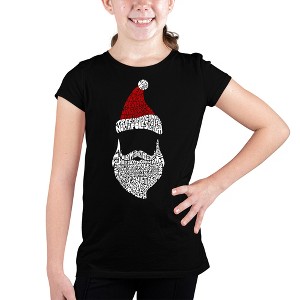 LA Pop Art Girl's Word Art T-shirt - Santa Claus - 1 of 4