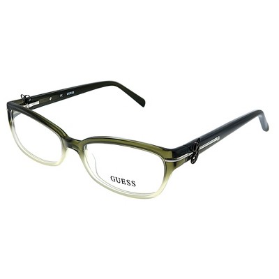 Guess GU 2304 Ol Womens Rectangle Eyeglasses Olive Gradient 53mm