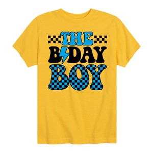 Boys' - Instant Message - The Birthday Boy Retro Checkered Short Sleeve Graphic T-Shirt - 1 of 4