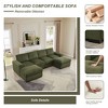122" Corduroy Upholstery U-Shaped Sectional Sofa with Deep Seats, 2 Movable Ottomans, and Armrest Storage - 2 of 4