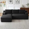 Moda Furnishings Black L-Shaped Modular Cloud Sectional Sofa - Deep Seat No Assembly Required Sleeper Couch for Living Room Bedroom Apartment - 4 of 4