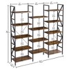 Triple Wide 5 Tier Bookshelf, Industrial Bookcases and Bookshelves with 14 Open Display Shelves - 3 of 4