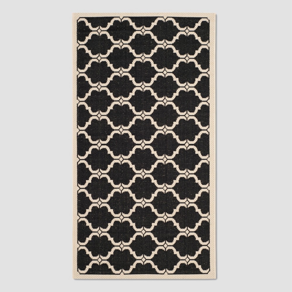  x 3'7in Harrie Outdoor Rug Black/Beige