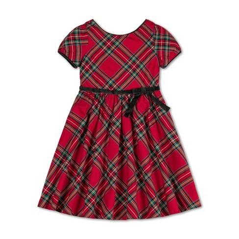 Hope & Henry Girls' Puff Sleeve Party Dress With Velvet Trim, Infant 